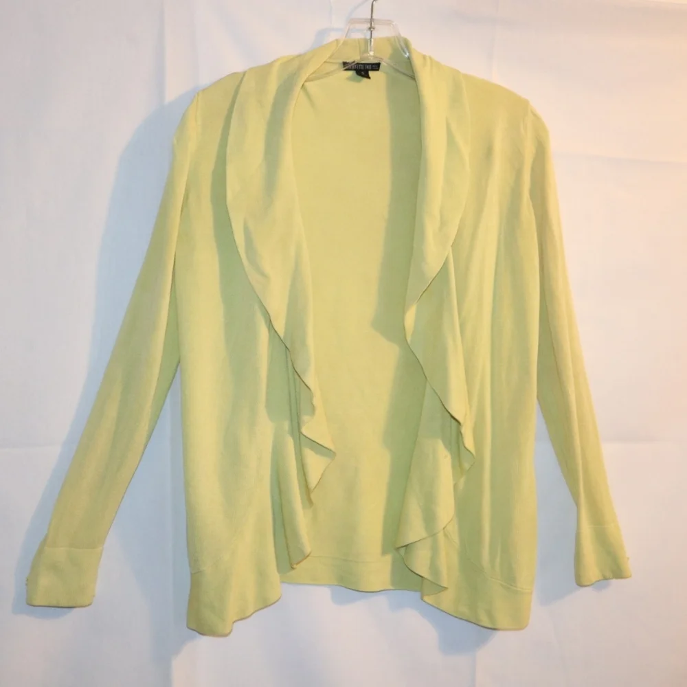 Lafayette 148 New York  open cardigan sweater. Yellow‎ Cotton Size Small